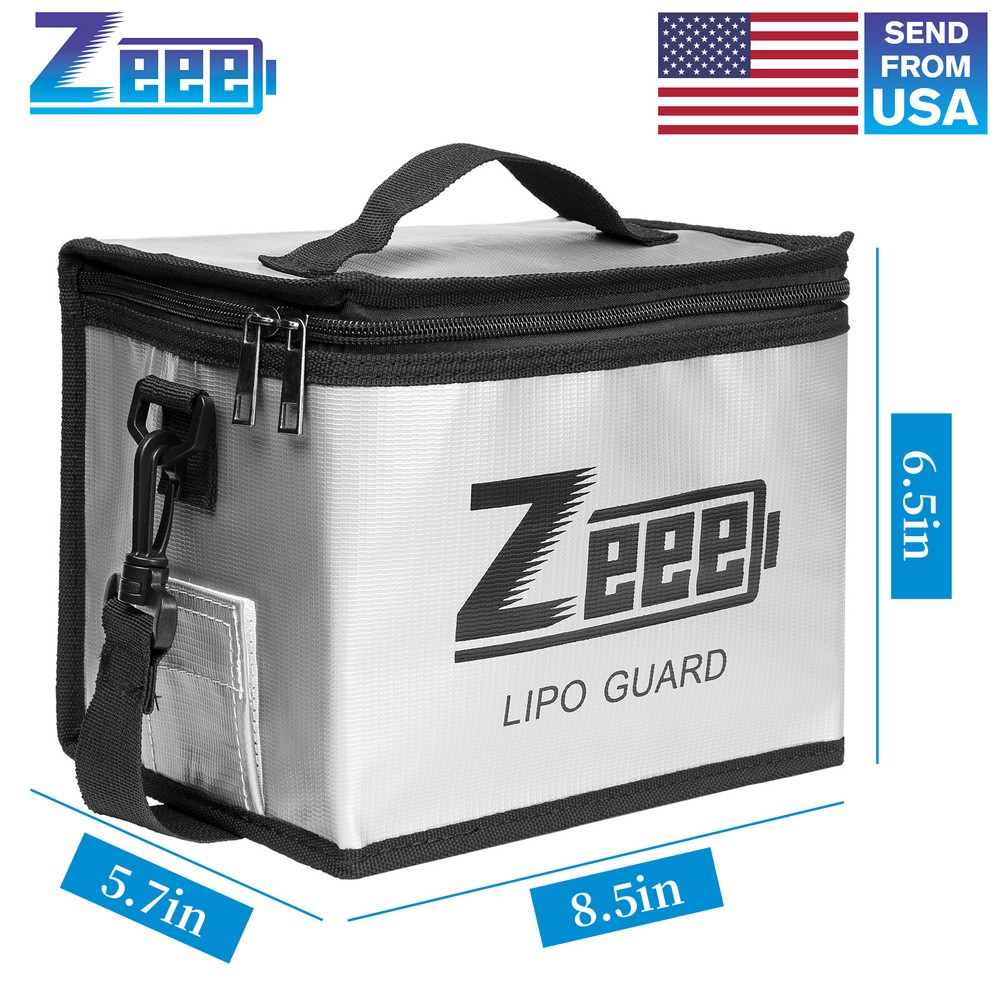 Zeee Lipo Battery Safe Guard Fireproof Explosionproof Bag for Charge & Storage