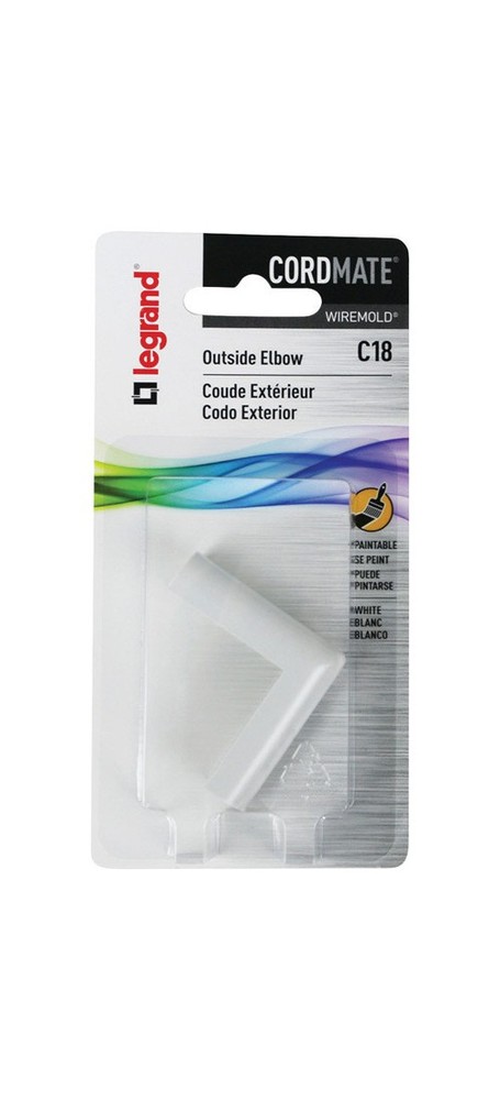 Wiremold C18 Cordmate Pvc Outside Raceway Elbow (White)