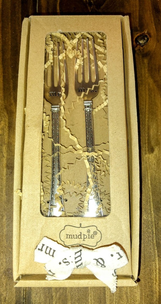 Mudpie Mr & Mrs  Wedding Fork Set, 2 pc set