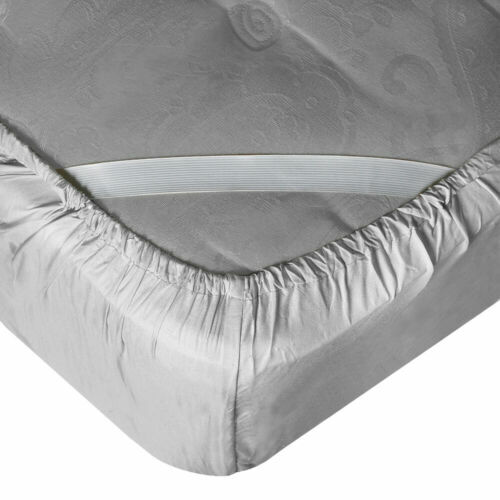 21” Extra Deep Pocket Ultra Soft Fitted Sheet with Corner Straps, Queen - Silver