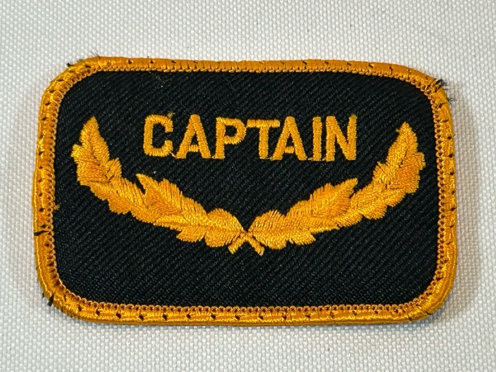 Vintage Trucker Snapback Hat Cap Patch Replacement Captain Gold Leaf Embroidered