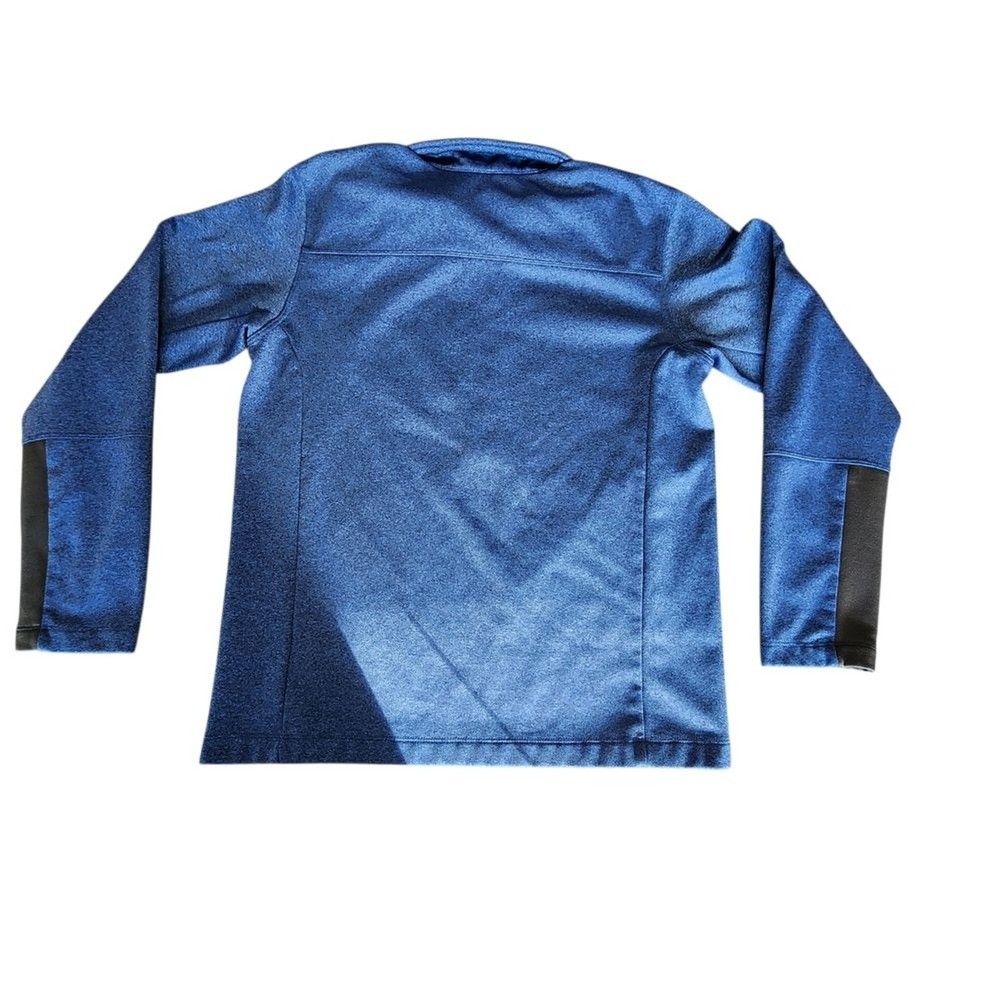 The North Face Mens Blue Heathered Quarter Zip Fleece Pullover Jacket Medium