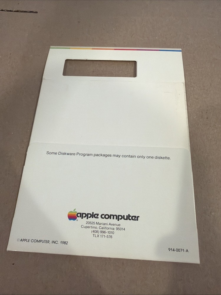 apple ii diskware sleeve empty