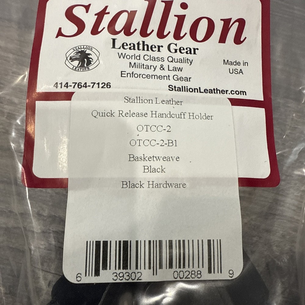 Stallion Leather Gear Quick Release Handcuff Holder Basketweave