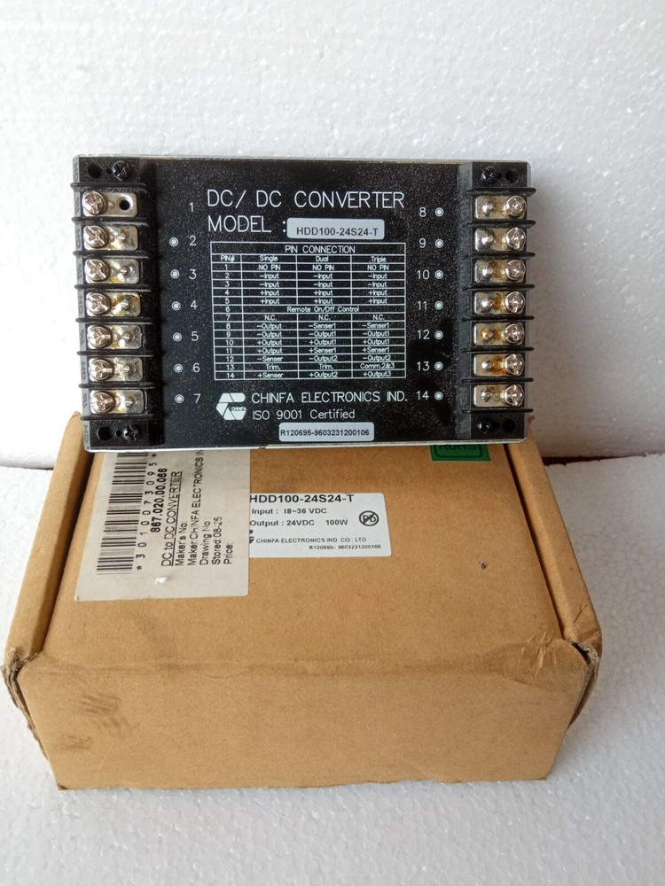 CHINFA ELECTRONICS MODEL : HDD100-24S24-T DC/DC CONVERTER NEW