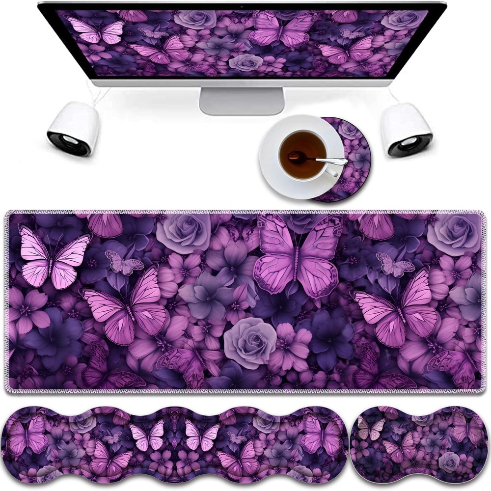Mouse Pad Combo, Large Gaming Mouse Pad + Keyboard Wrist Support + Mouse Wris...