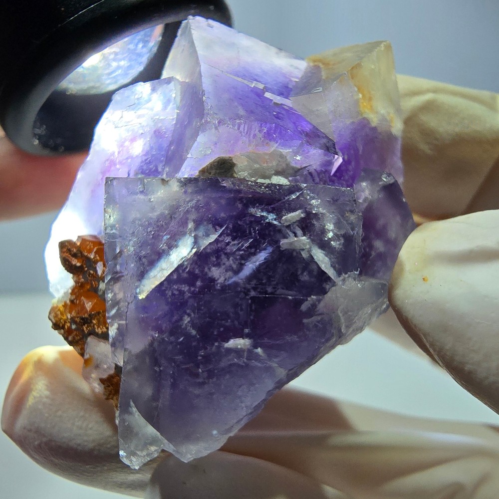Phantom Fluorite Cube Specimen, purple white Okorusu, Namibia 45*37*26mm