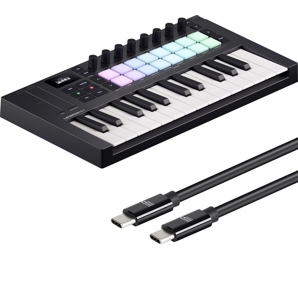 Novation Launchkey Mini 25 Mk4 Keyboard Controller USB-C CABLE KIT
