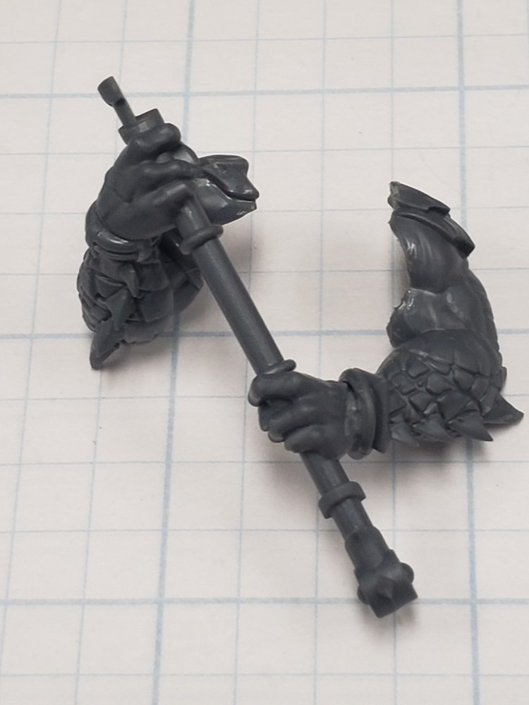 Warhammer Seraphon ARMORY Bits Kroxigor Lizard Scale Arms w Handle ASSEMBLED AR1