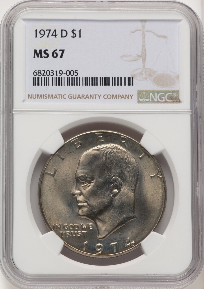 1974 D Eisenhower Dollar $1 Ike NGC MS 67