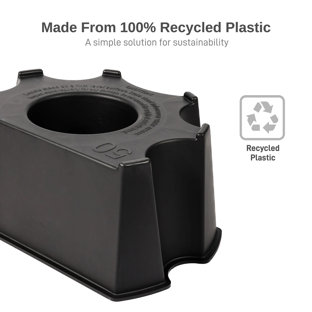 Flat Back Rain Barrel Stand, Black Color