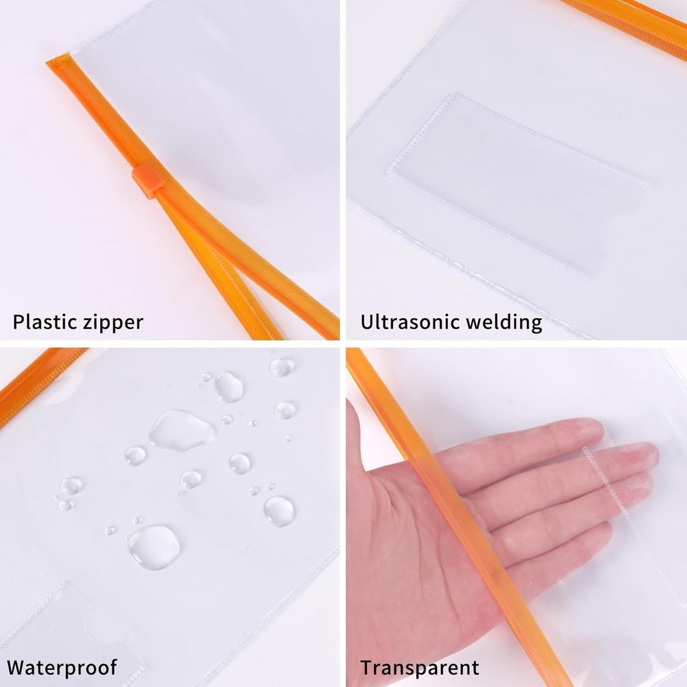 32pcs Poly Zip Envelope, Reusable Envelopes, Pencil Case Bulk, Bill Bag, 9'' ...