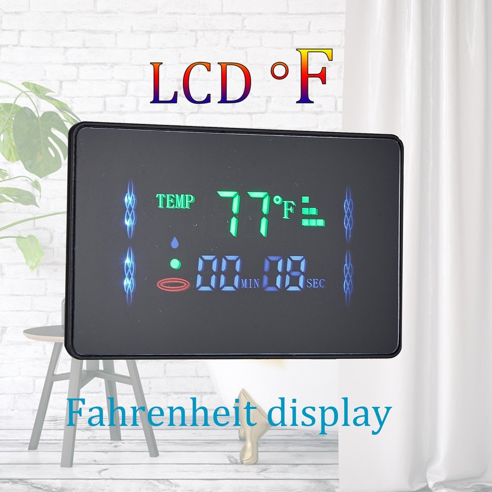 Rain&Waterfall LED Light Shower Panel Tower System Massage Jet Brushed Nickel