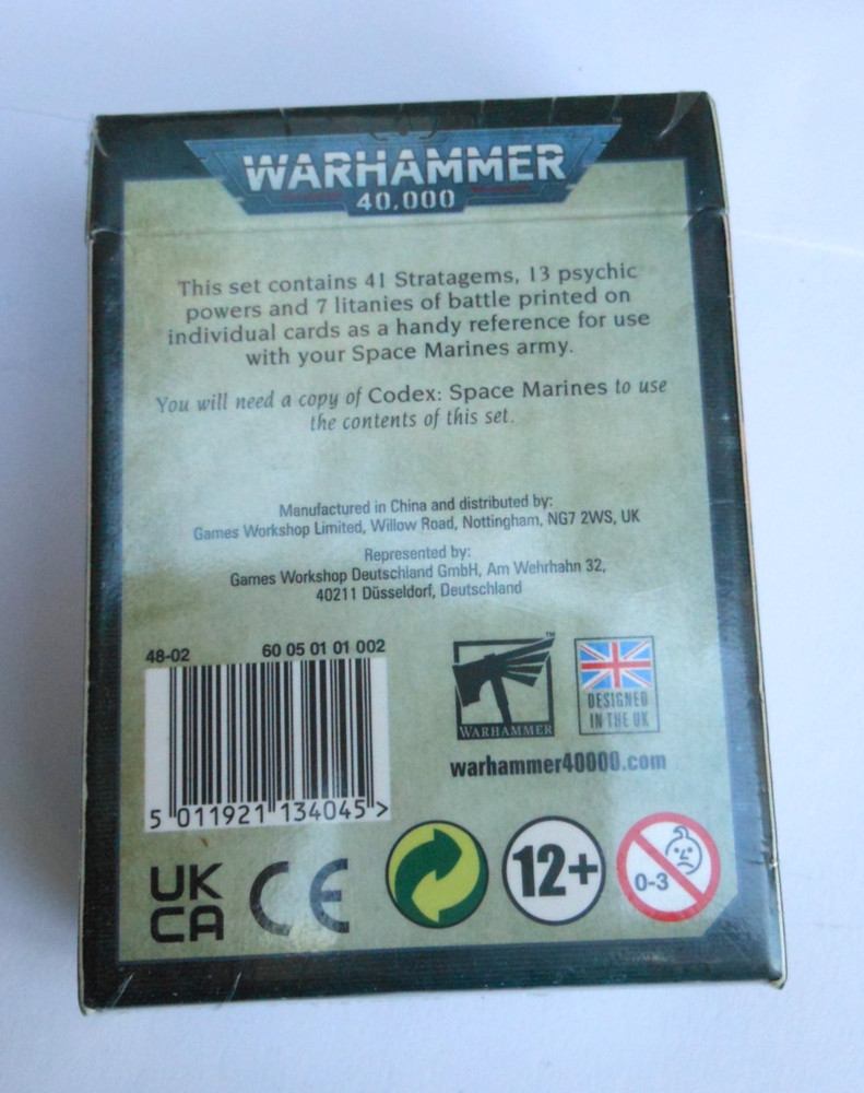 Data Cards Warhammer 40K Space Marines new sealed