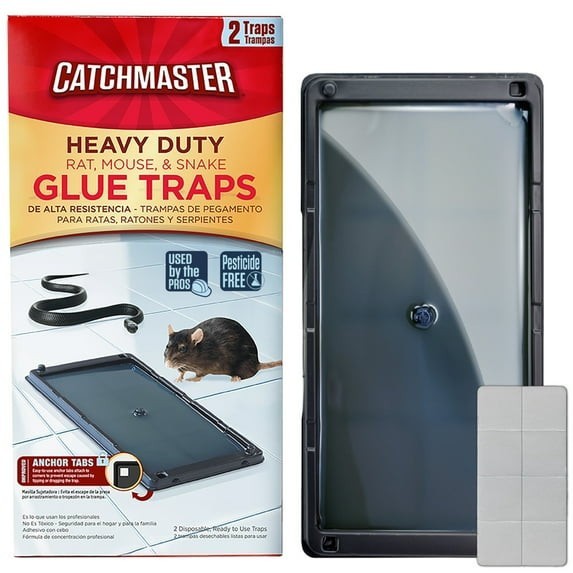 Catchmaster Heavy Duty Solid Glue Traps 2 Traps for Rats, Mice & Insects