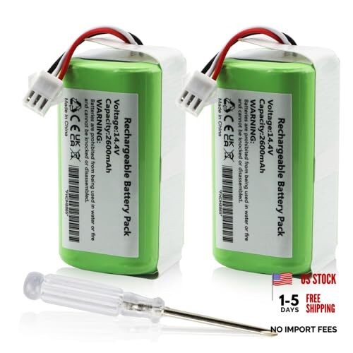 2-Pack Rechargeable Battery Replacement for Eufy X10 Pro Omni Robot Vacuum