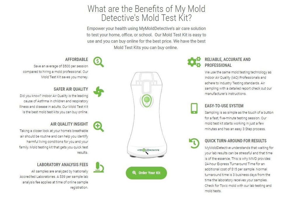 5-Room Mold Test Kit, Air & Surface Samples