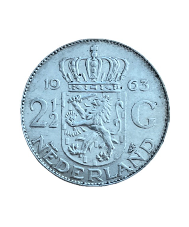 1963 2 1/2 Guldens Silver