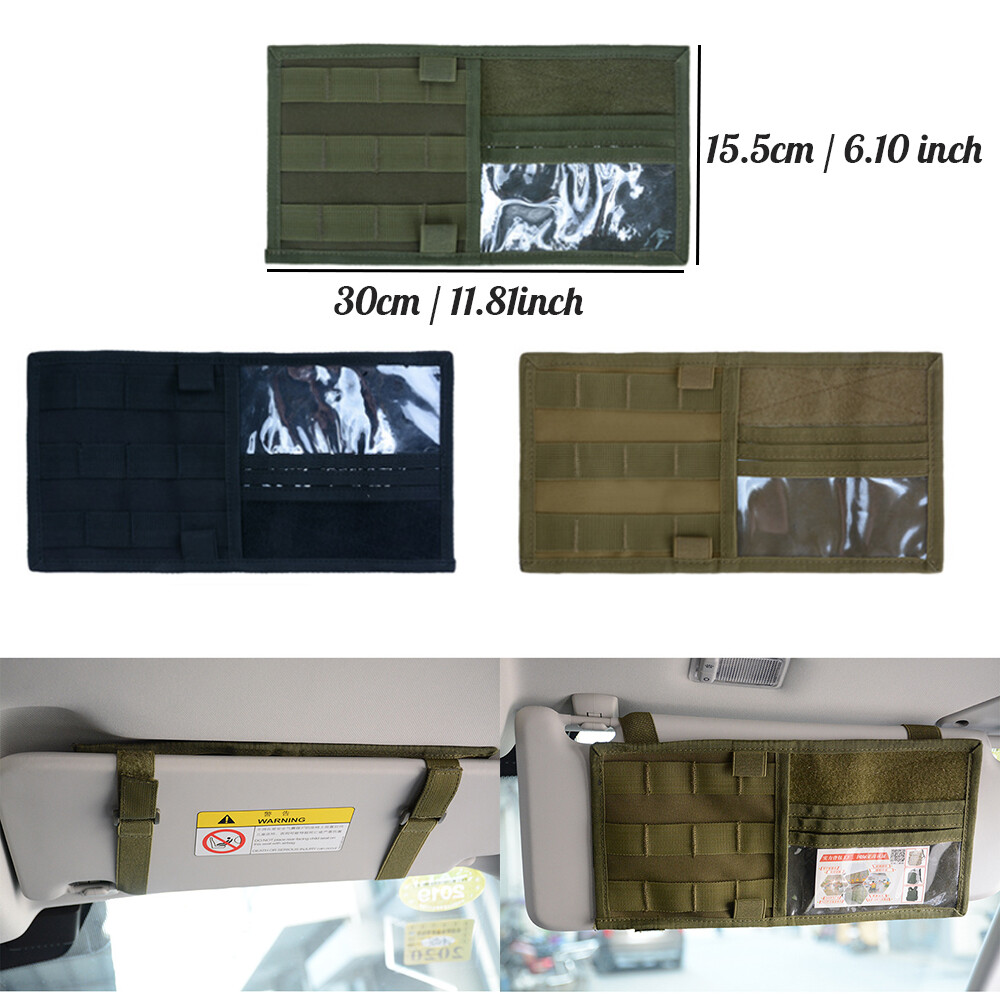 Visor Organizer Panel Tactical Car Sun Visor Holder Molle Bag Pouch FAST Unisex