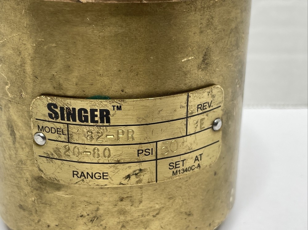 Singer Pressure Reducing Pilot 82-PR Rev E