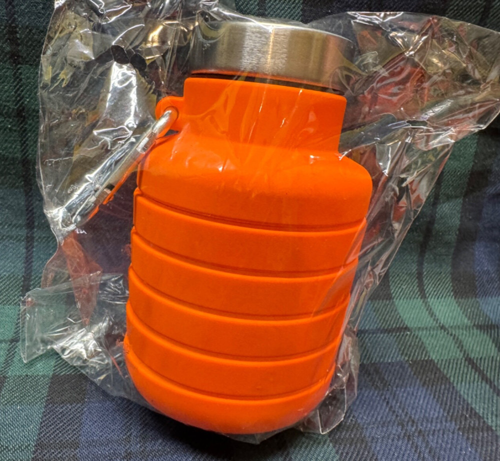 Portable Silicone Foldable Water Bottle 500ml Orange