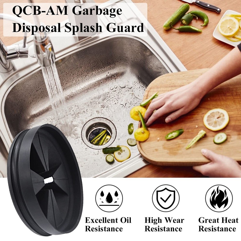 3 3/8" Garbage Disposal Splash Guards (2 Pack) Sink Baffle QCB-AM Replacement...