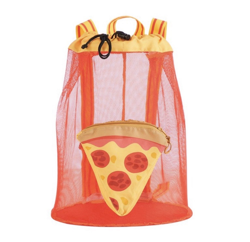 Sunshine Squad Pizza Beach Convertible Mesh Backpack