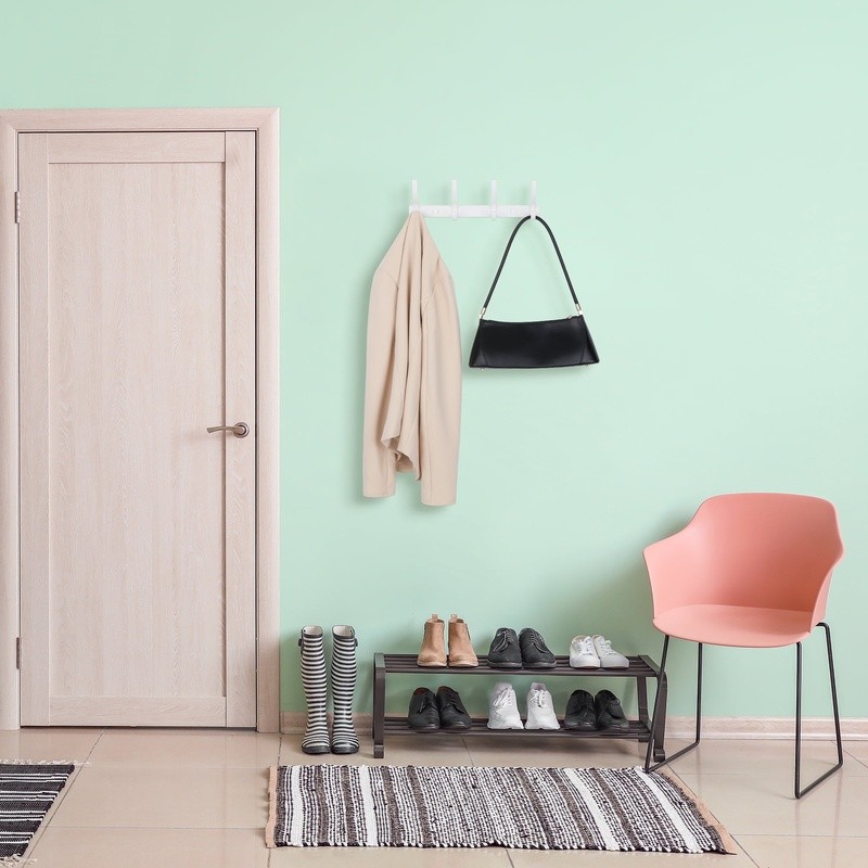 Wall Mounted Coat Hook Rack 4 Heavy Duty Hooks Space Saving Storage Solution New
