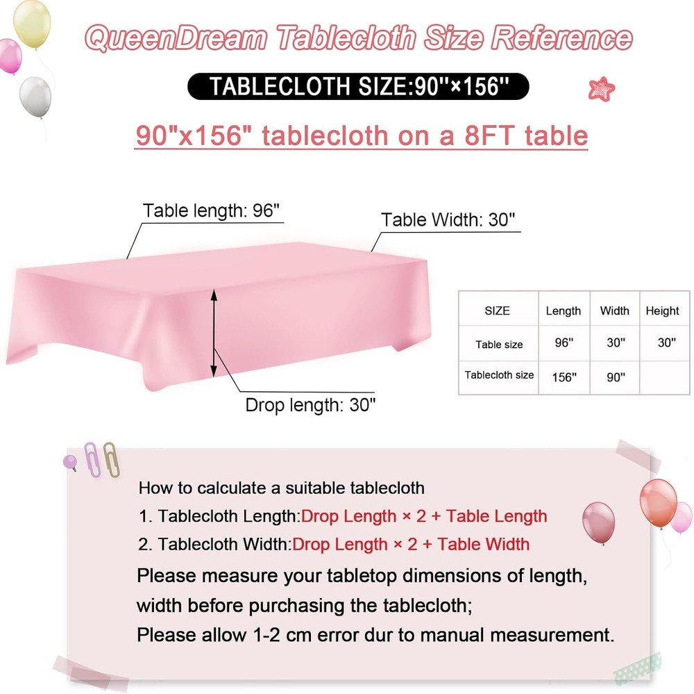 QueenDream Sequin Tablecloth 90"x156" Red Tablecloth Rectangular Party