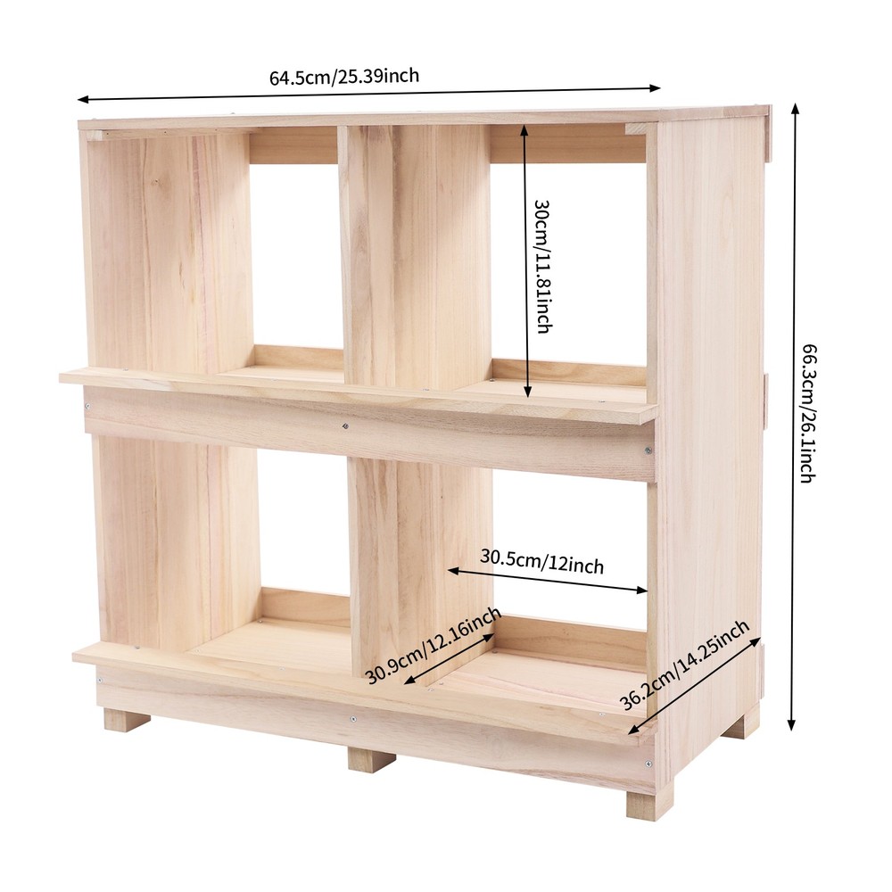 hicken Laying Boxes, 4 Hole Nesting Box for Chickens, 4 Compartment Nesting Box