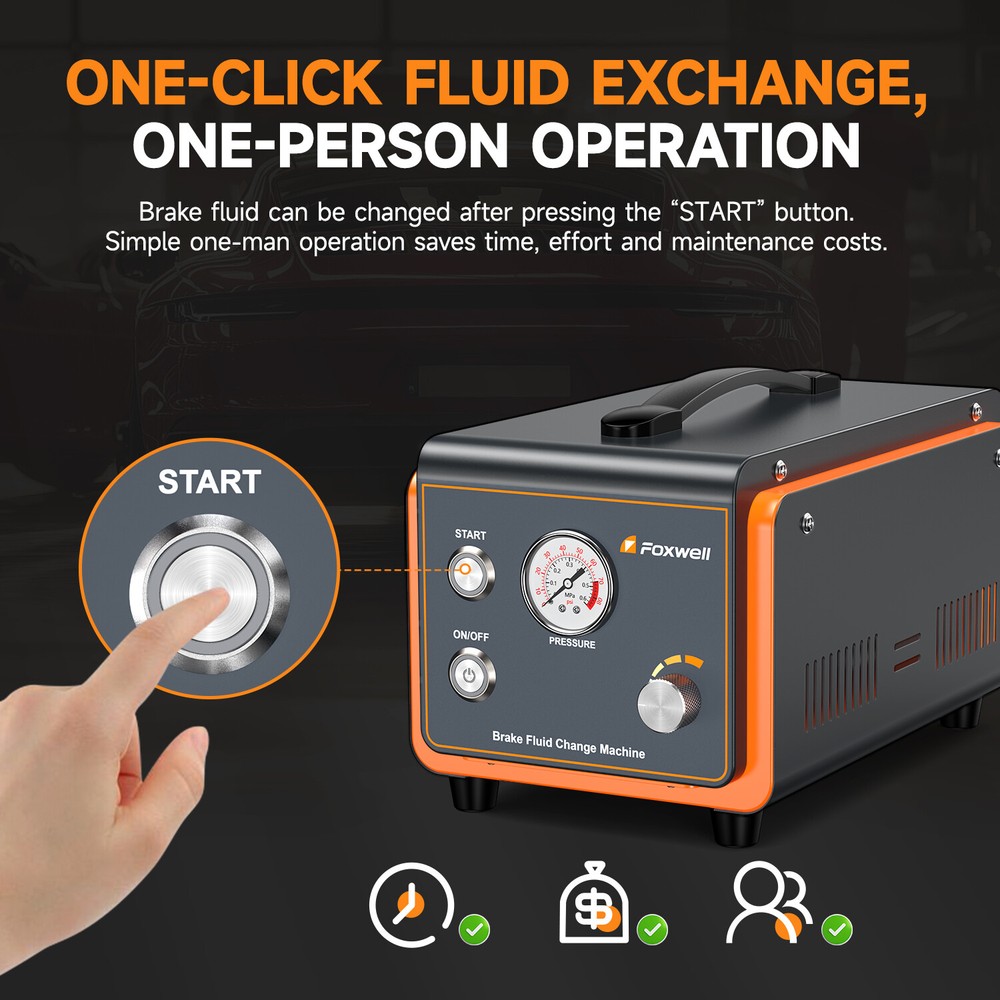 FOXWELL RT1000 Automatic Brake Bleeder Kit Dual Pulse Power Brake Fluid Machine
