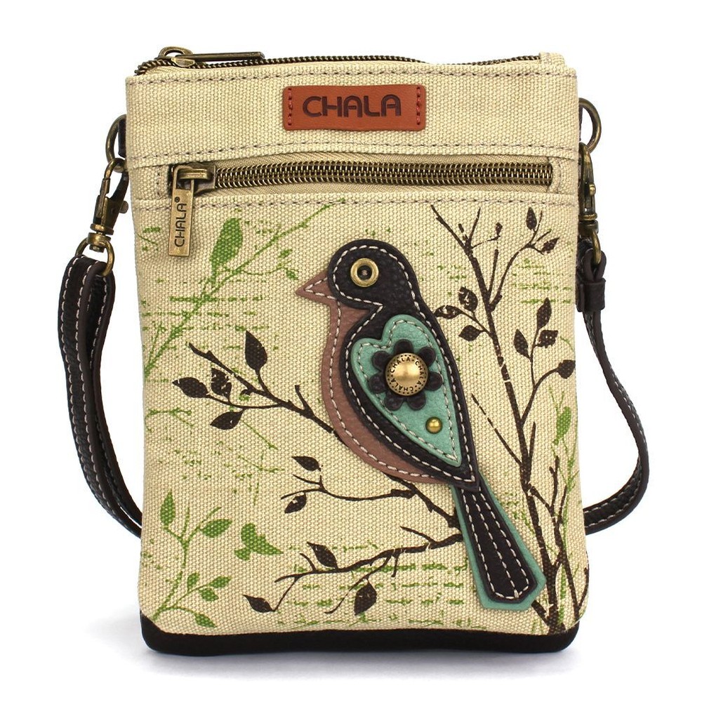 Chala Double Pocket Cellphone Crossbody Purse Adjustable Strap NWT