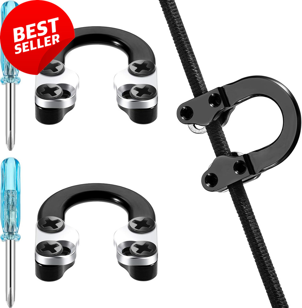 2 Sets Archery D Loop, Compound Bow Metal U Nock, Release Loop with Screwdrivers