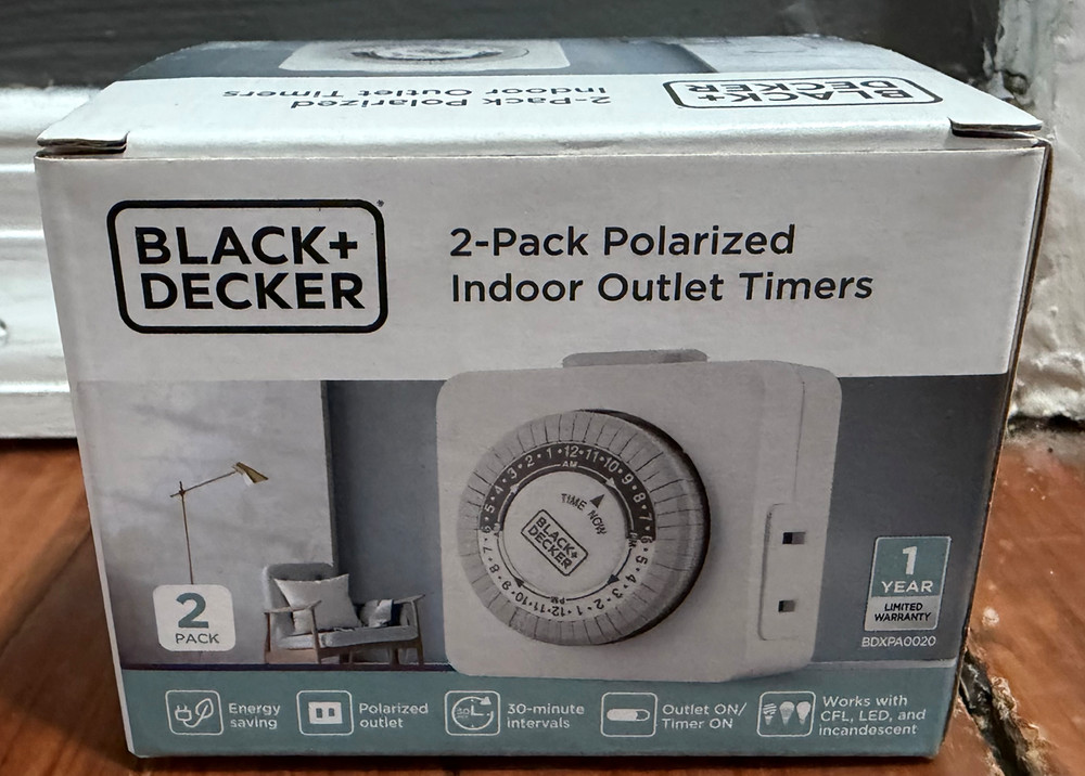 Black + Decker Indoor Polarized Timer (2 Pack)