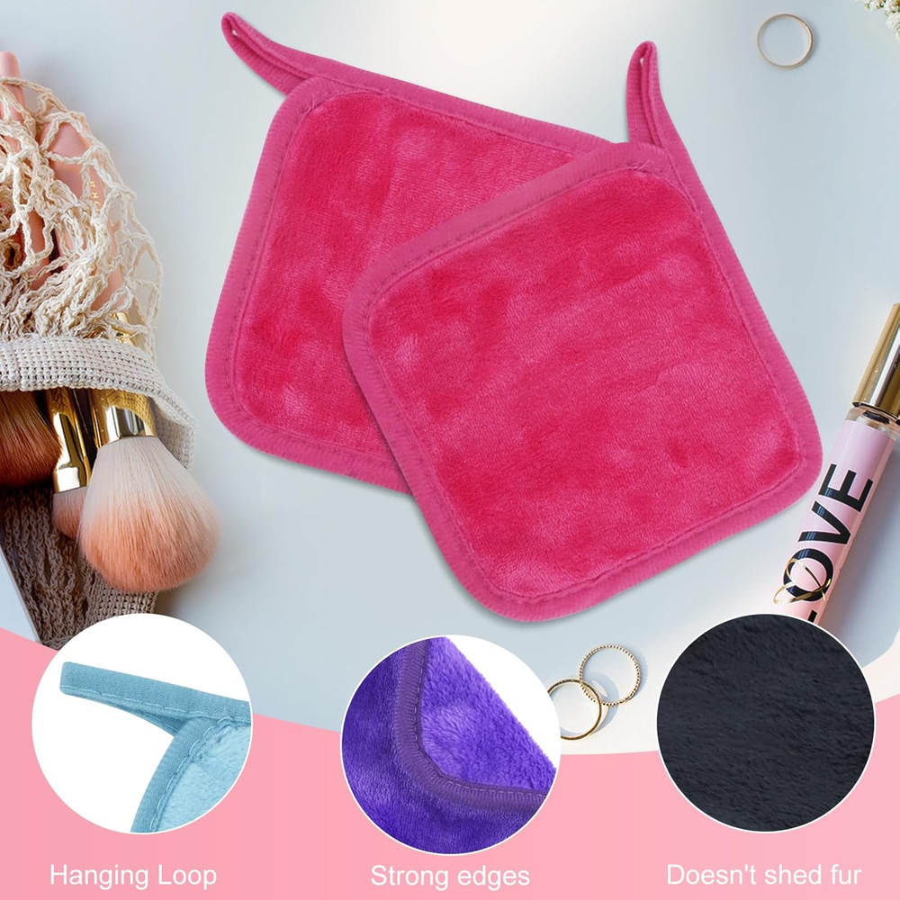 Makeup Remover Cloth 12 Pack, Ultra Soft and Reusable Microfiber Makeup Remover