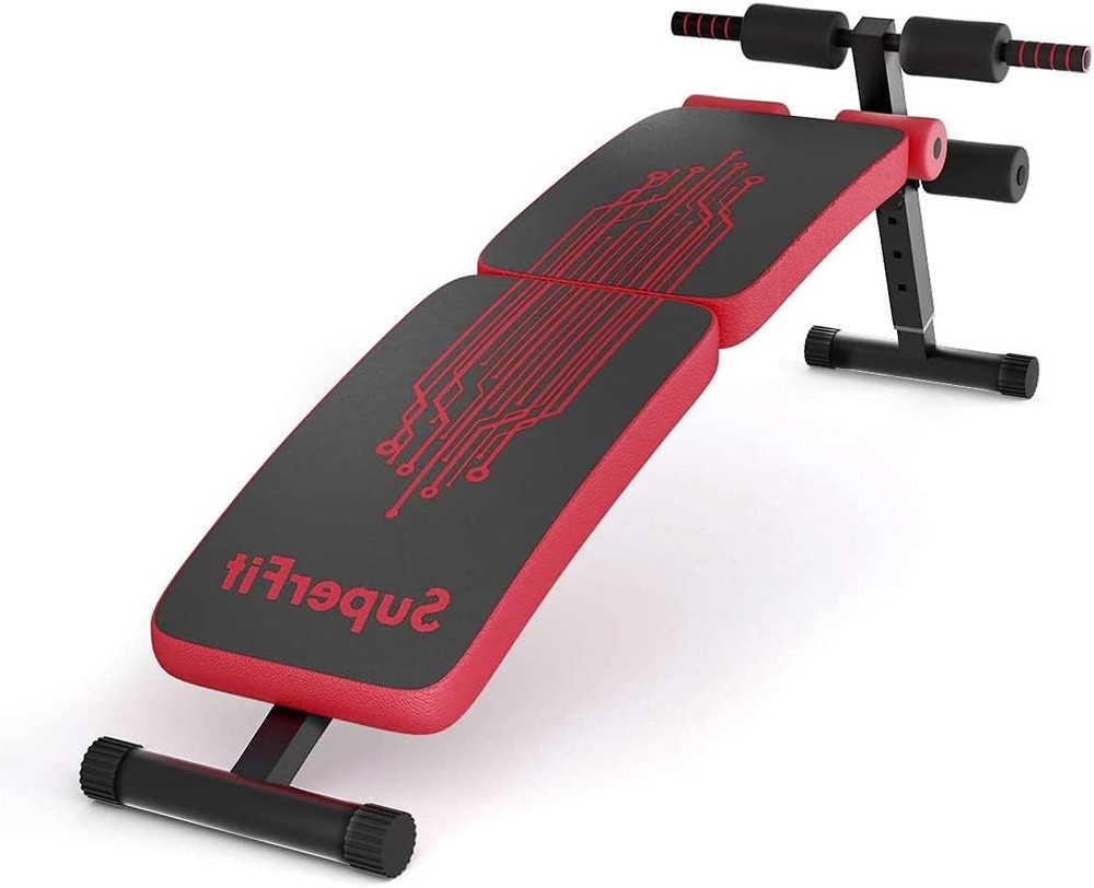 Sit up Bench - Adjustable Utility Slant Board with Reserve Crunch Handle, Abdomi