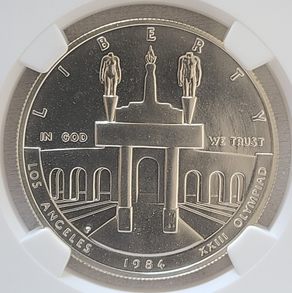 1984 P Olympics commemorative silver dollar NGC MS70