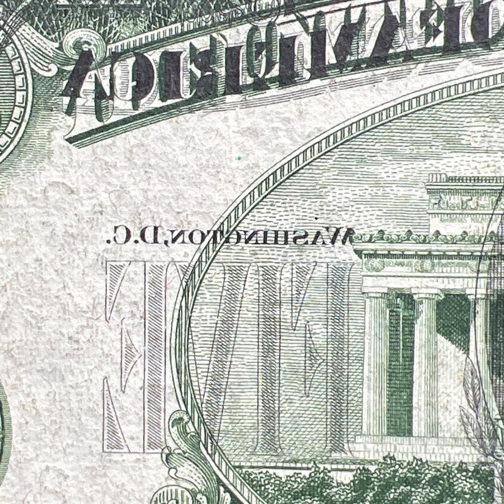 1950-A $5 ERROR NOTE ✪ PRINTING ON REVERSE ✪ OFFSET TRANSFER - Rare!