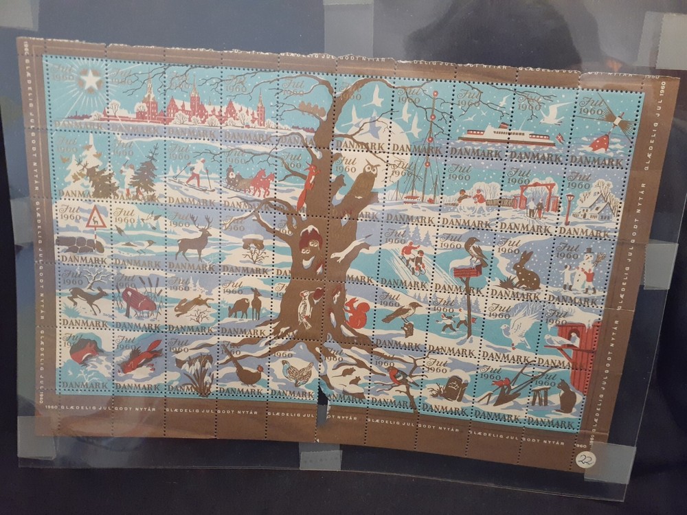 Denmark Danmark 1960 Christmas Stamp Full Sheet Unused
