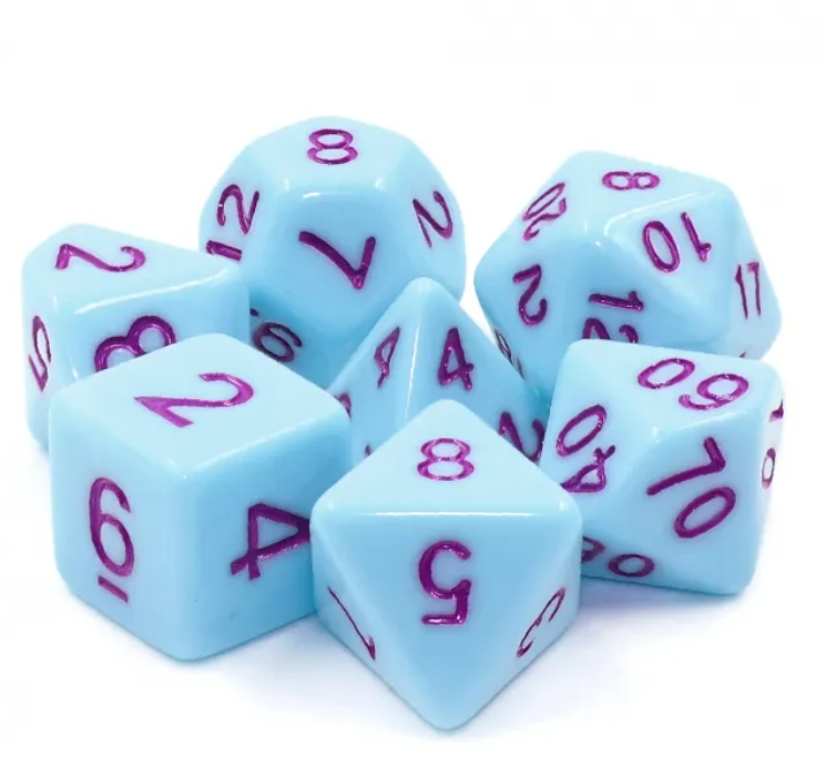 🐦‍⬛🥚 Robin's Egg DnD Dice Set | Dungeons and Dragons | 7 Dice RPG