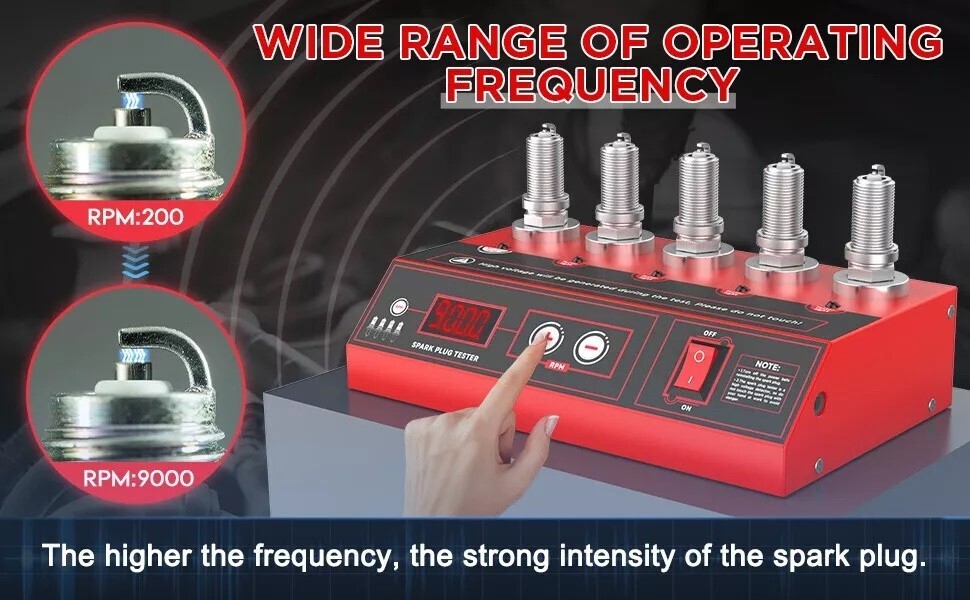Car Spark Plug Tester Analyzer Ignition Coil Test Detect 5Socket Diagnostic Tool