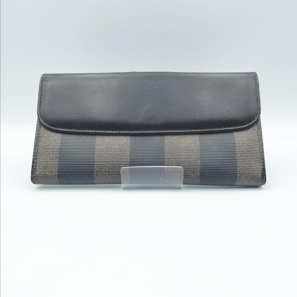 FENDI Pecan Pattern Stripe Folded Long Wallet Old