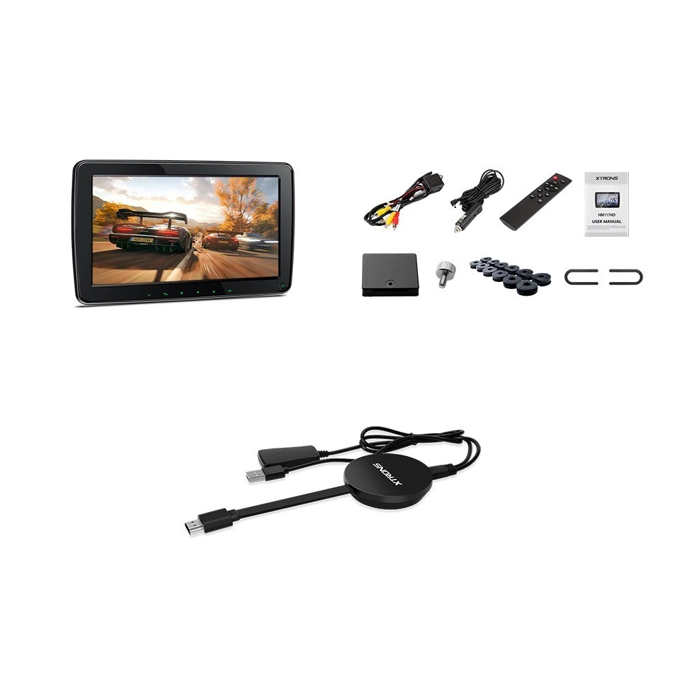 XTRONS 11.6” Car Headrest TV – IPS Screen Portable Multimedia Player | USB & SD