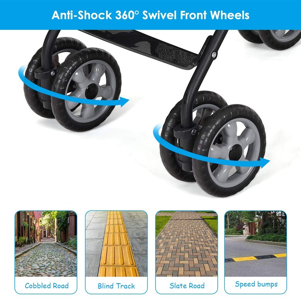 Lightweight Stroller, Compact Travel Stroller, Infant Stroller w/Adjustable B...