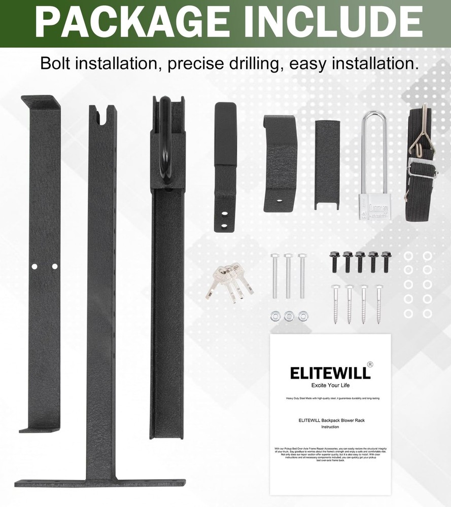 Backpack Blower Rack for Trailers Universal Storage Holder Black