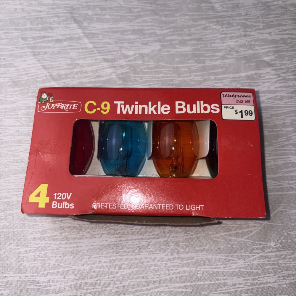 Joybrite C-9 Twinkle Bulb Replacement 4 Pk Multi Color