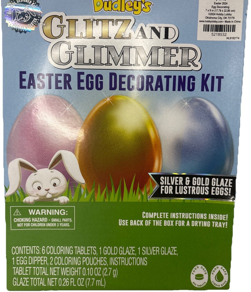 Dudley’s Glitz & Glimmer Easter Egg Decorating Kit—See Below—SHIPS IN 24 HOURS—