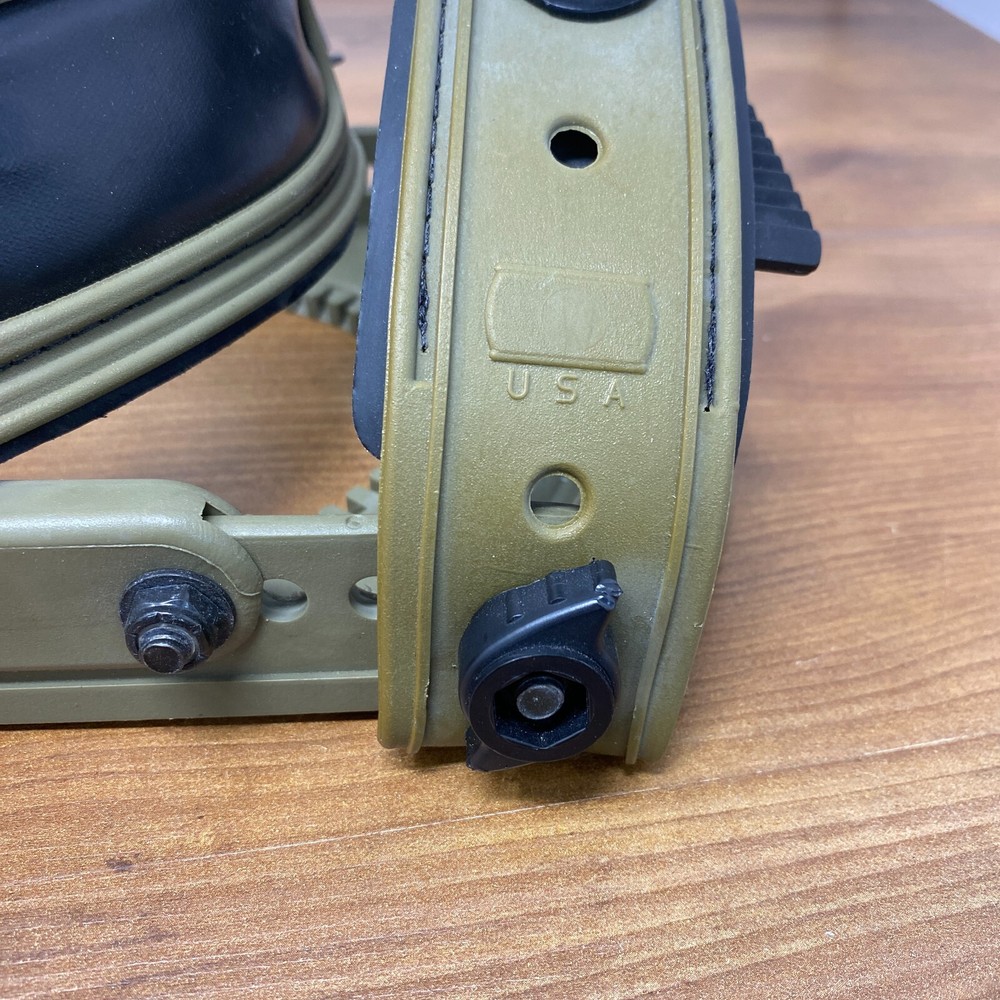 Vintage UBC Universal Binding Company Snowboard Bindings Green Fully Adjustable