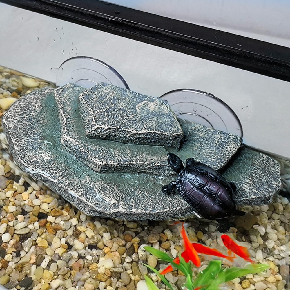 Green Tortoise Basking Platform Floating Resting Terrace With Suction Cup