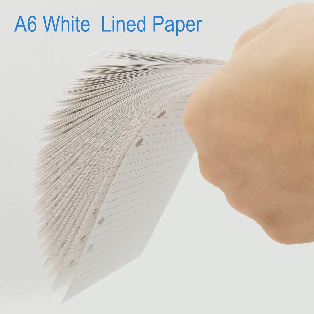 200 Sheets A6 Lined Paper for Filofax Personal Binder 200 Sheets, White